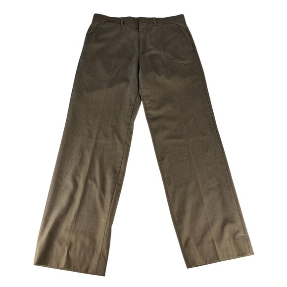 J.Ferrar Straight Trouser Dress Pants Men's 33 Brown Flat Front Pockets Casual - Picture 1 of 7